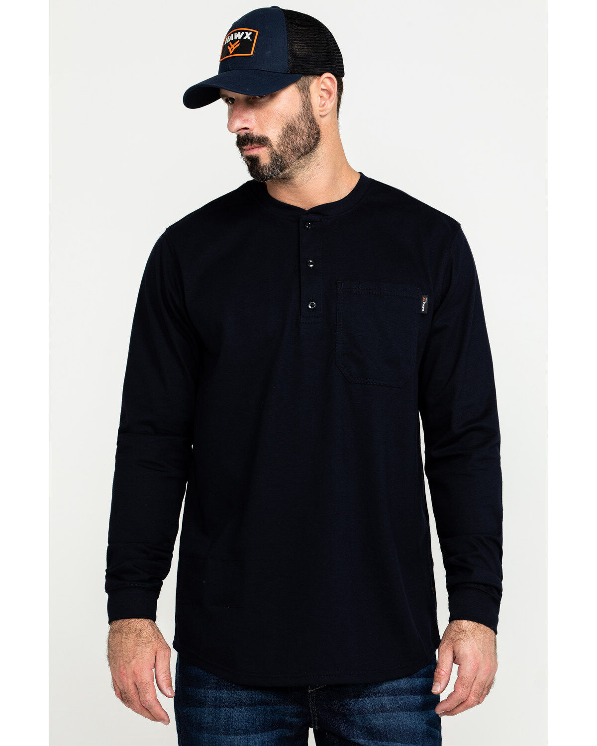Men's Hawx FR Pocket Henley Long Sleeve Work Shirt - Tall