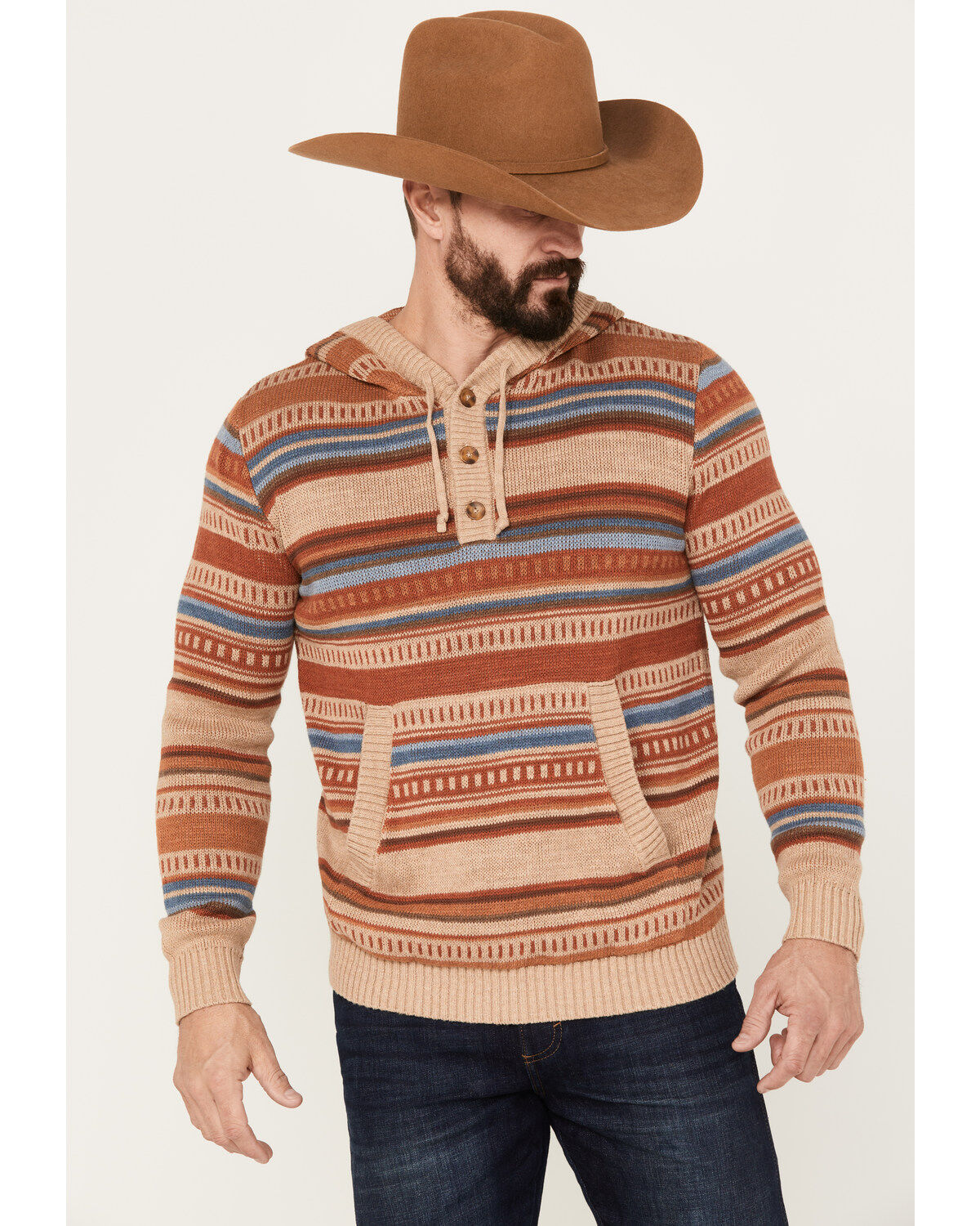 Men's Pendleton Medallion Striped Hooded Pullover