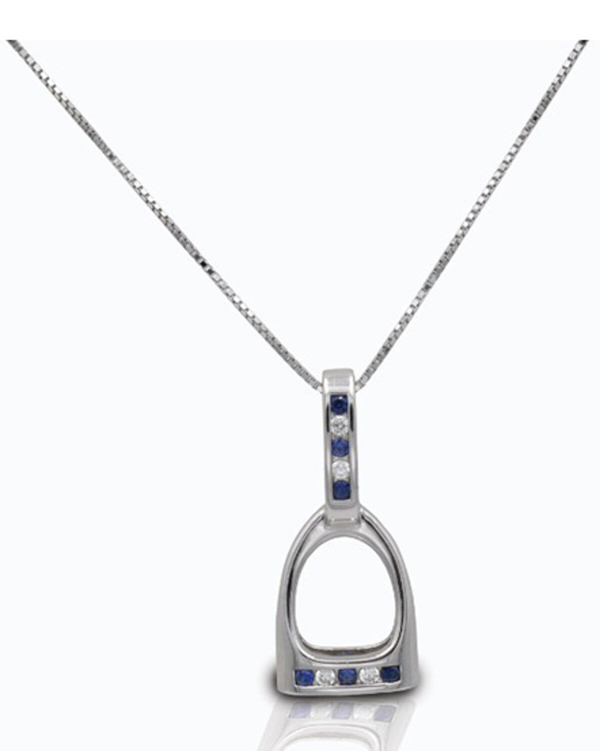 Women's Kelly Herd Sterling Silver Large English Stirrup Necklace