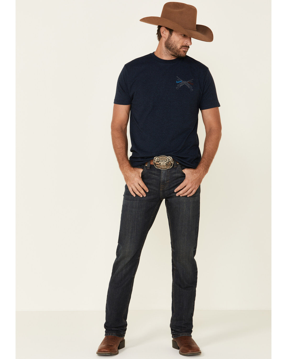 Men's Cody James Barn Sour Dark Wash Slim Straight Stretch Denim Jeans