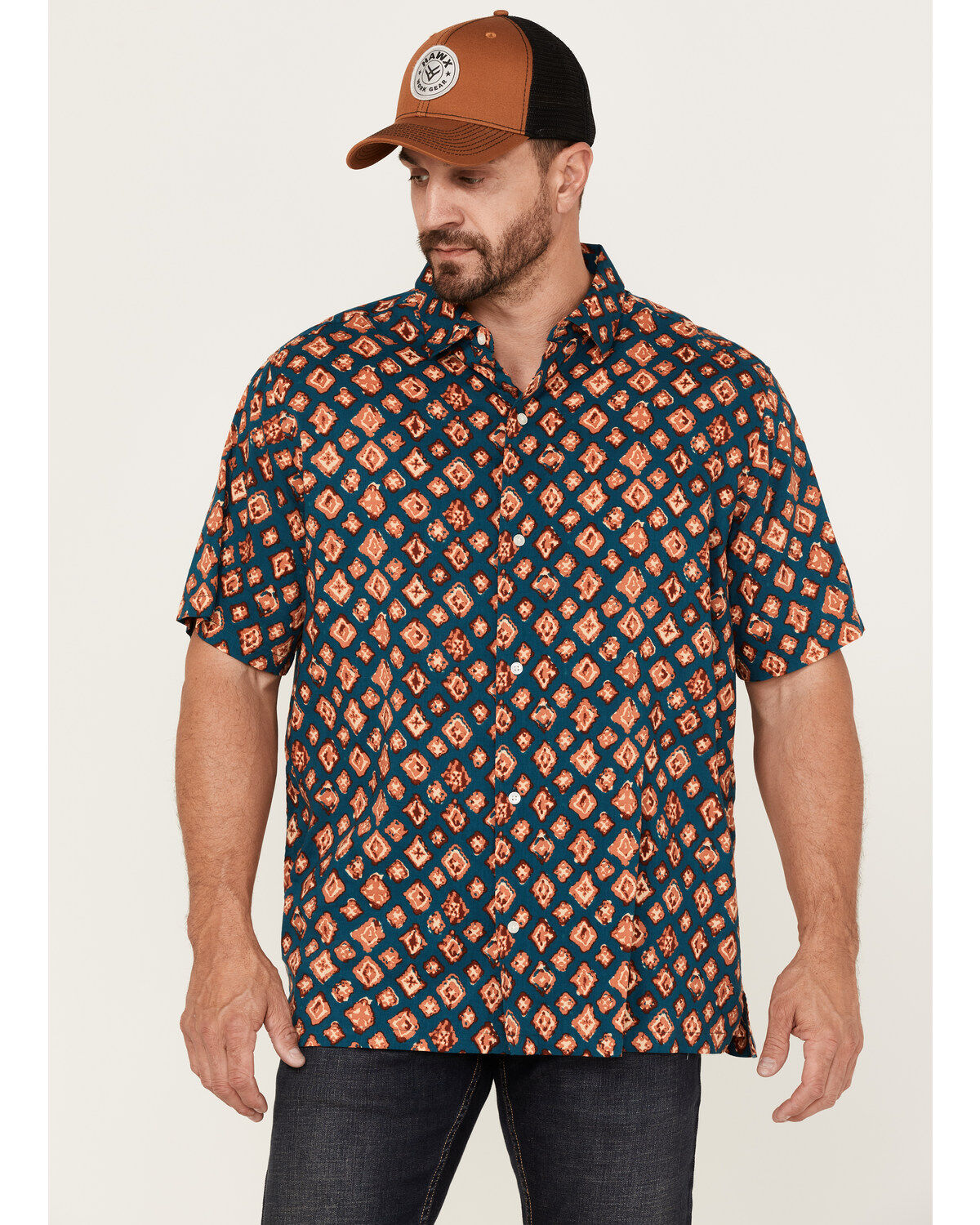 Men's Gibson Honky Tonk Southwestern Print Short Sleeve Button-Down We