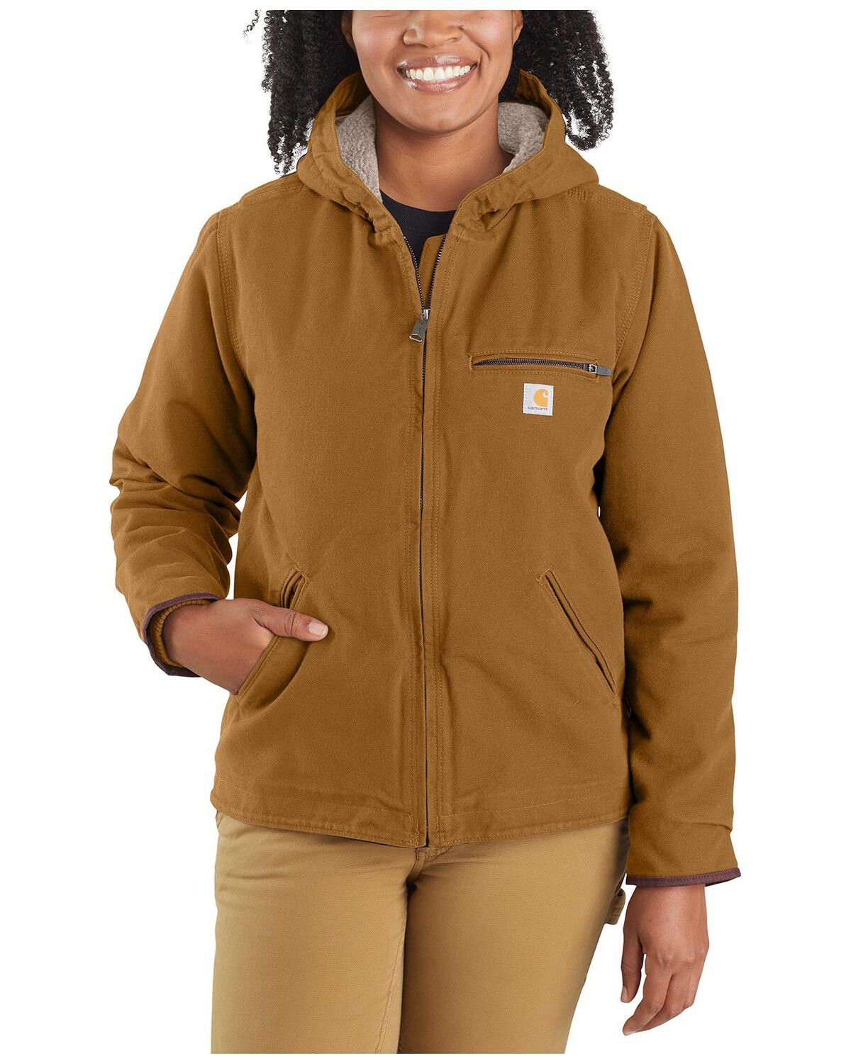Women's Carhartt Washed Duck Sherpa Lined Loose Fit Jacket