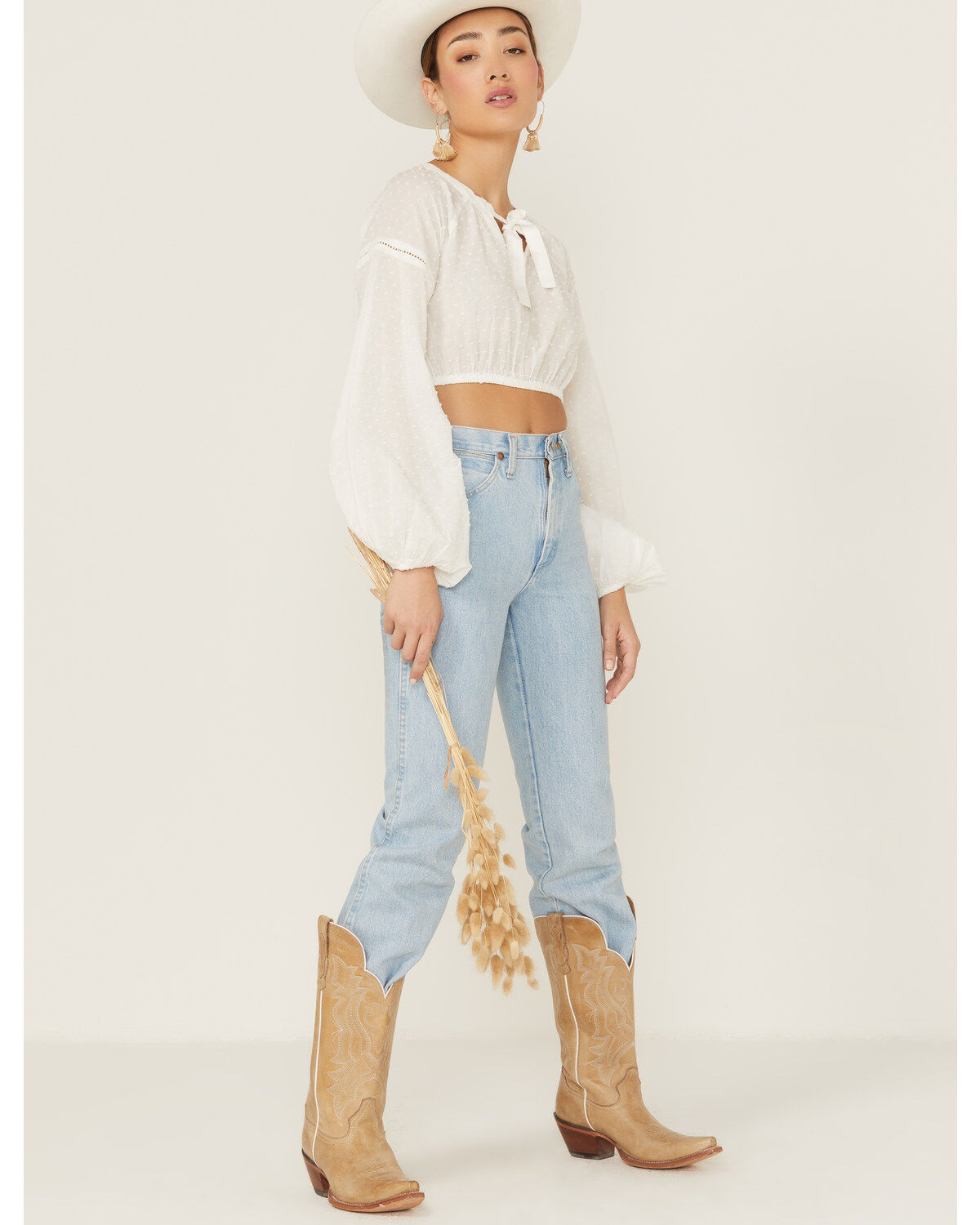 Women's Shyanne Swiss Dot Keyhole Crop Top