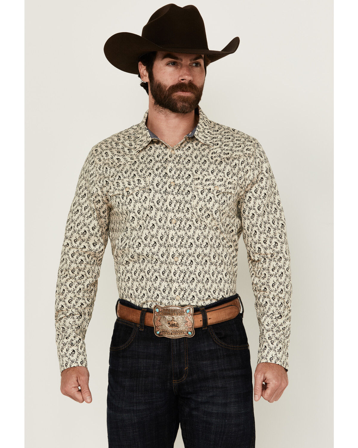 Men's Cody James Gravity Paisley Print Long Sleeve Snap Western Shirt