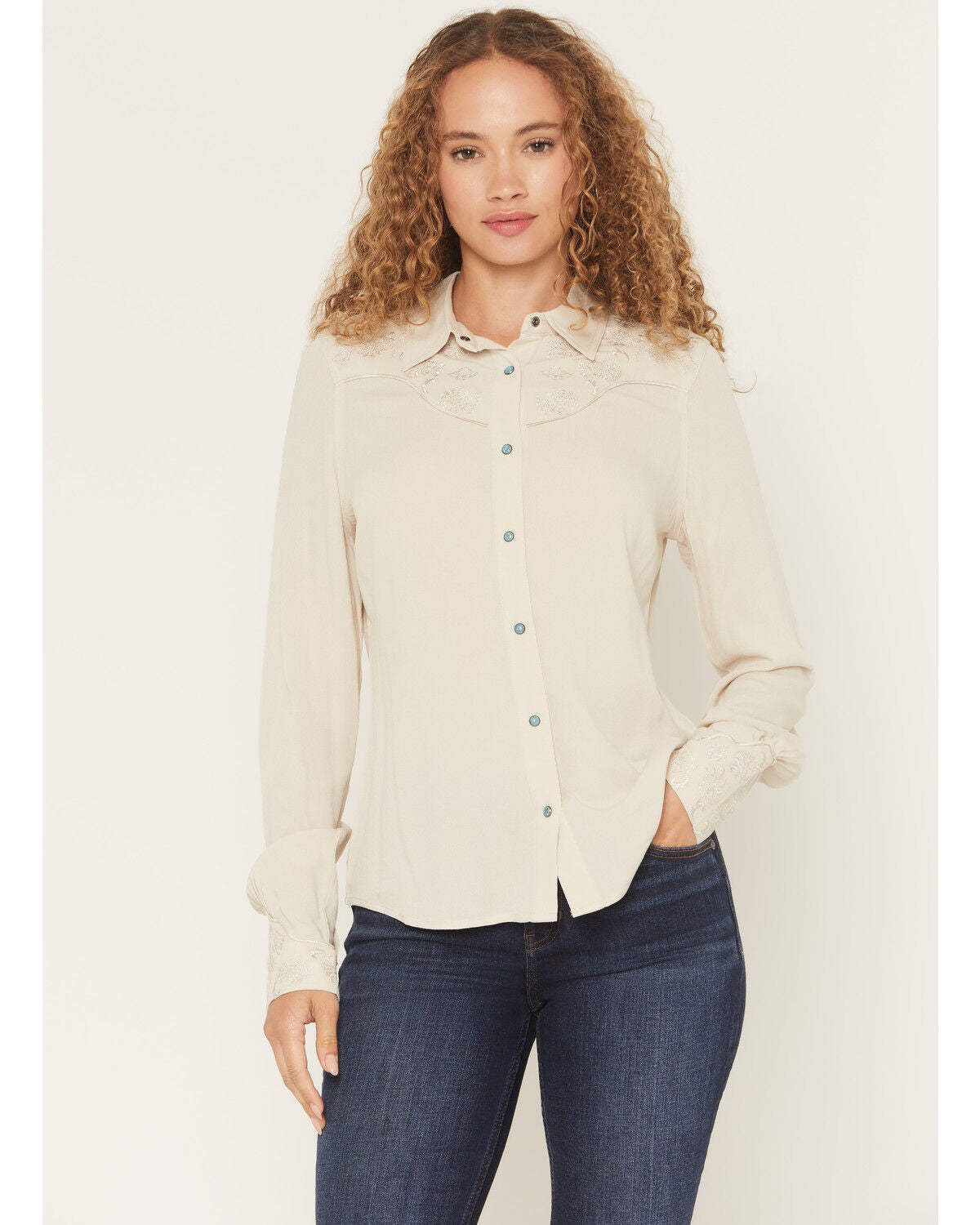 Women's Shyanne Bluespruce Embroidered Long Sleeve Snap Western Shirt