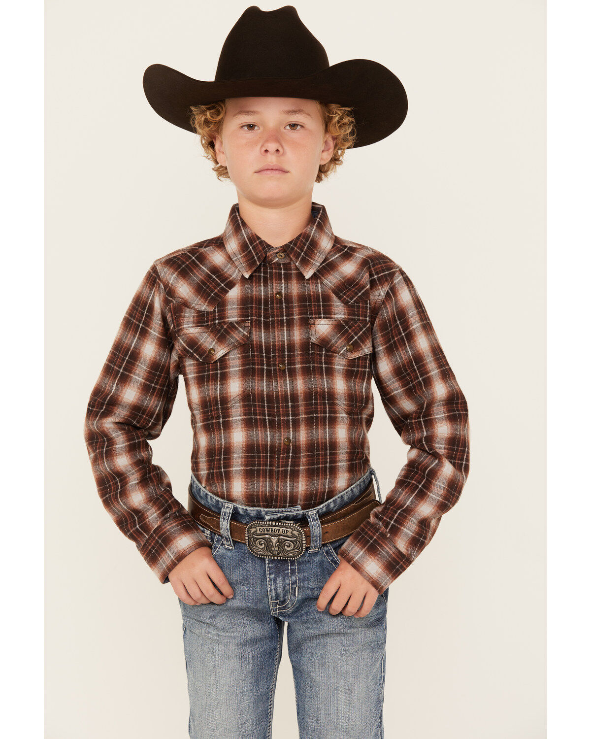 Boys' Cody James Traverse Long Sleeve Snap Flannel Shirt