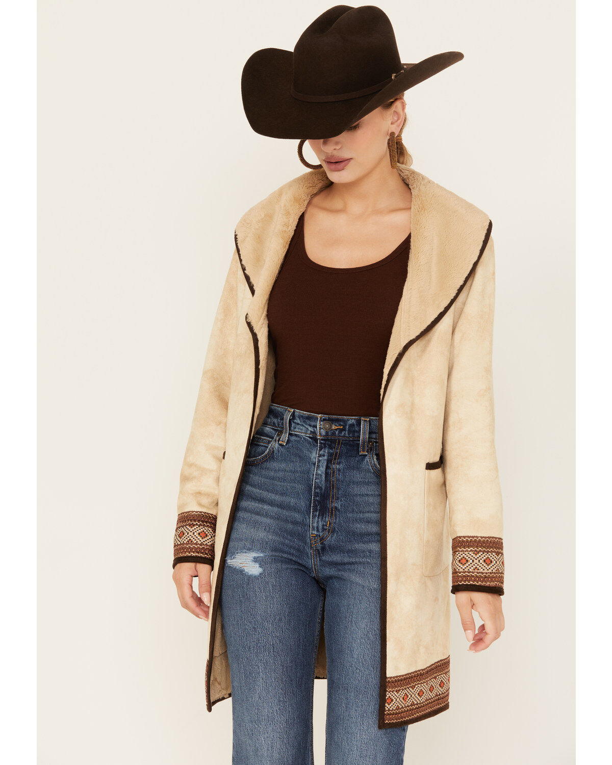 Women's Tasha Polizzi Raquel Faux Suede Border Print Jacket