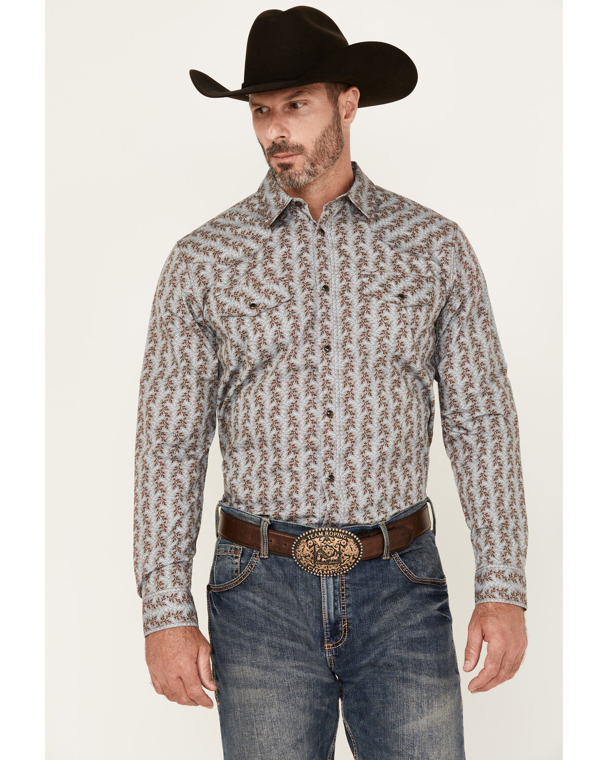 Men's Gibson Trading Co Broken Stick Floral Print Long Sleeve Snap Str