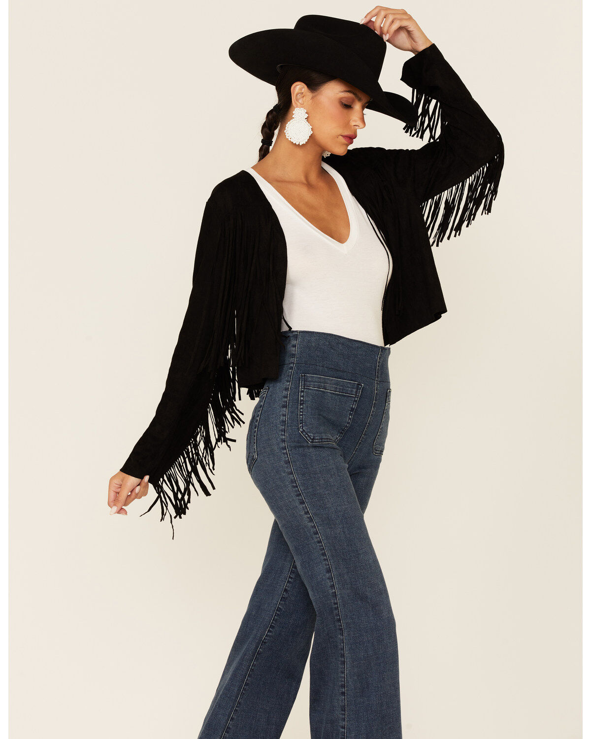 Women's Vocal Faux Suede Western Fringe Jacket