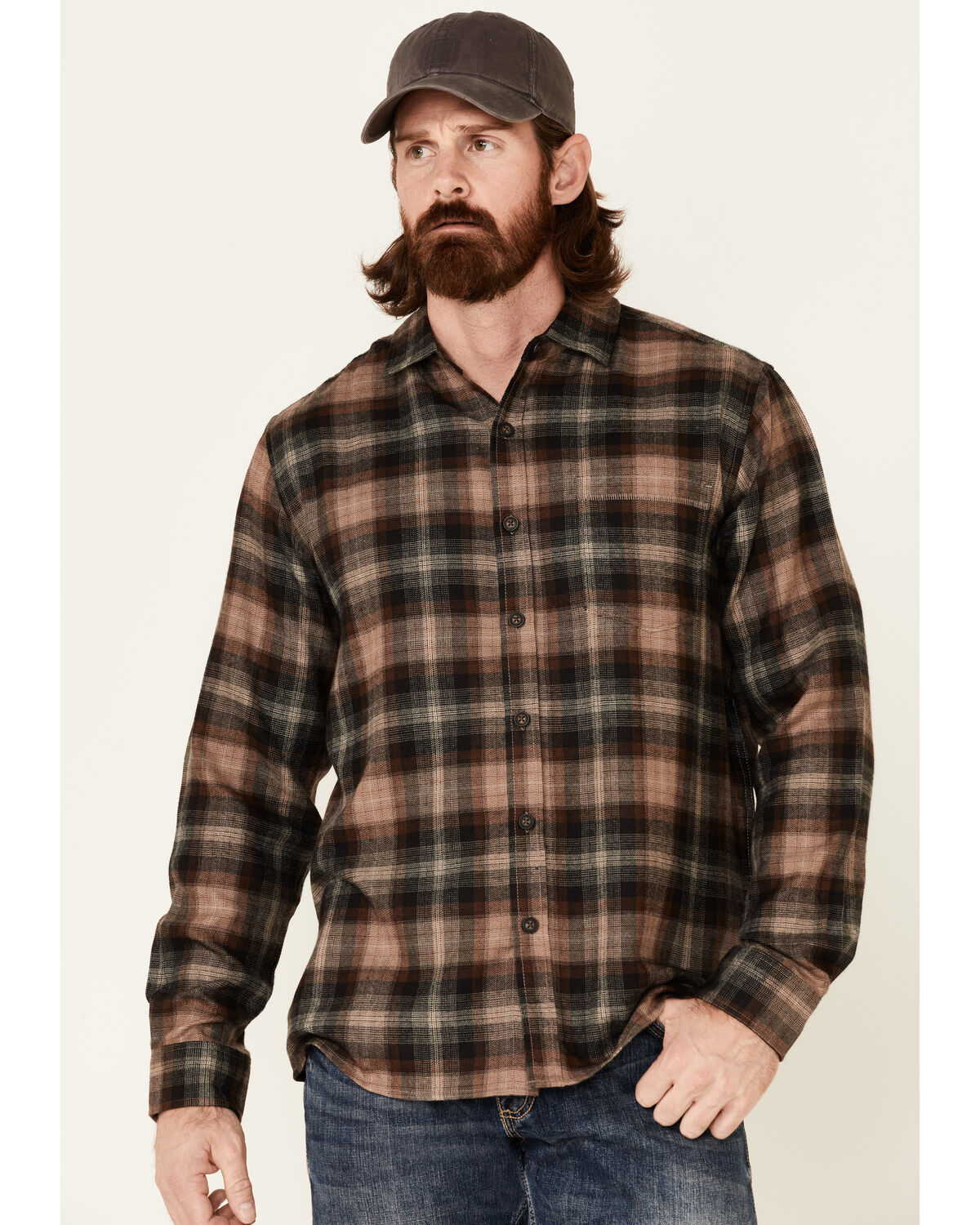 Men's North River Performance Large Plaid Print Long Sleeve Button Dow