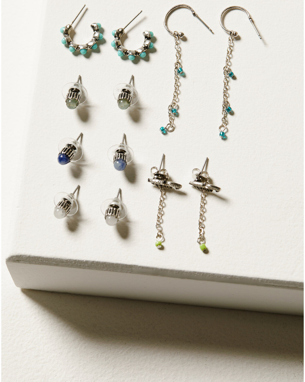 Women's Shyanne 6-Piece Turquoise Mini Hoops & Studs Earrings Set