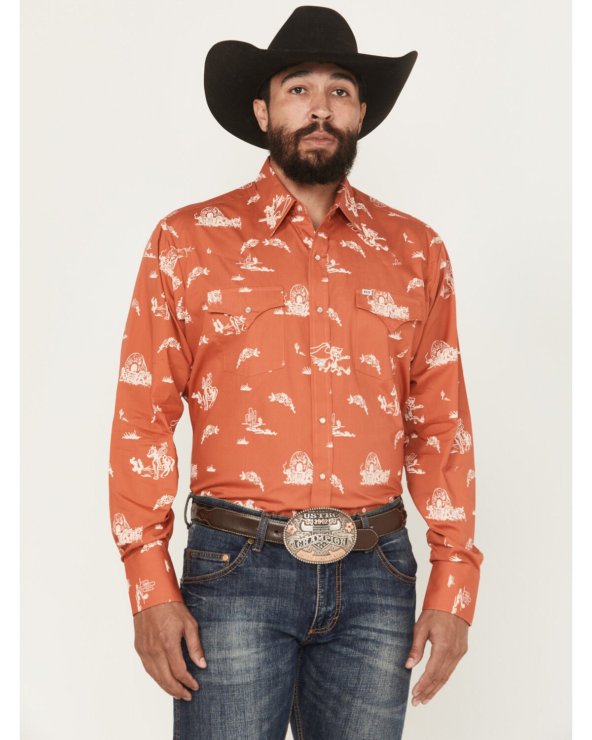 Men's Ely Walker Horse Print Long Sleeve Snap Western Shirt
