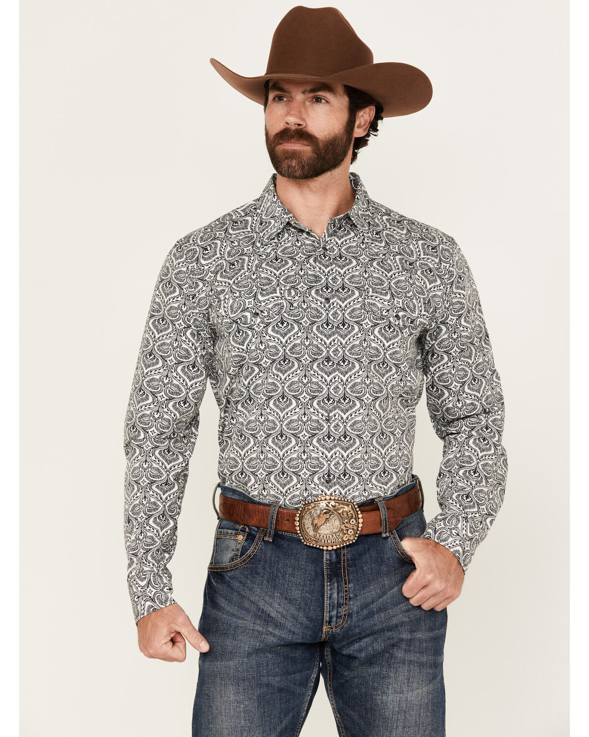 Men's Gibson Trading Co Lava Lamp Spade Print Long Sleeve Snap Western