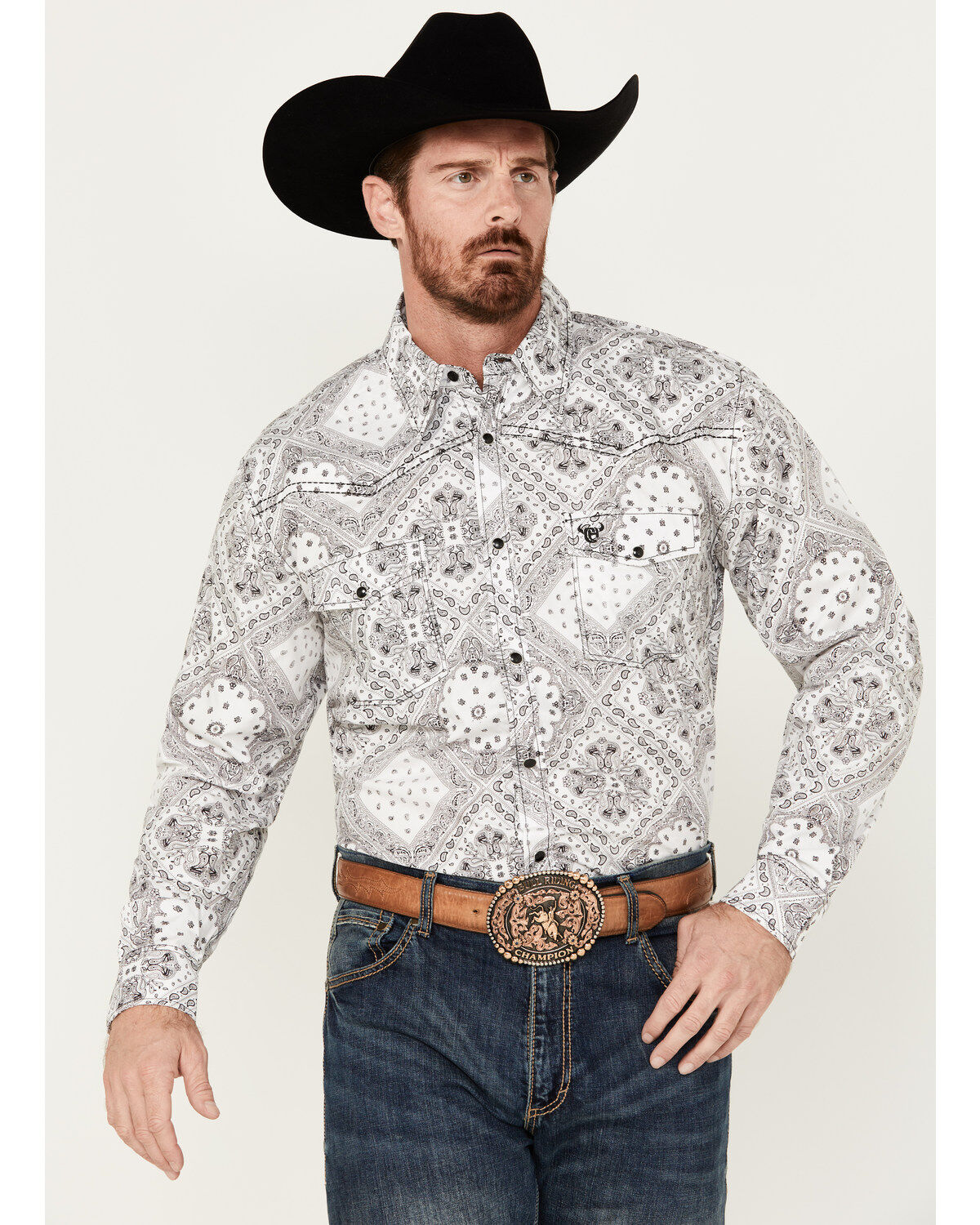 Men's Cowboy Hardware Boot Barn Exclusive Bandana Print Short Sleeve S