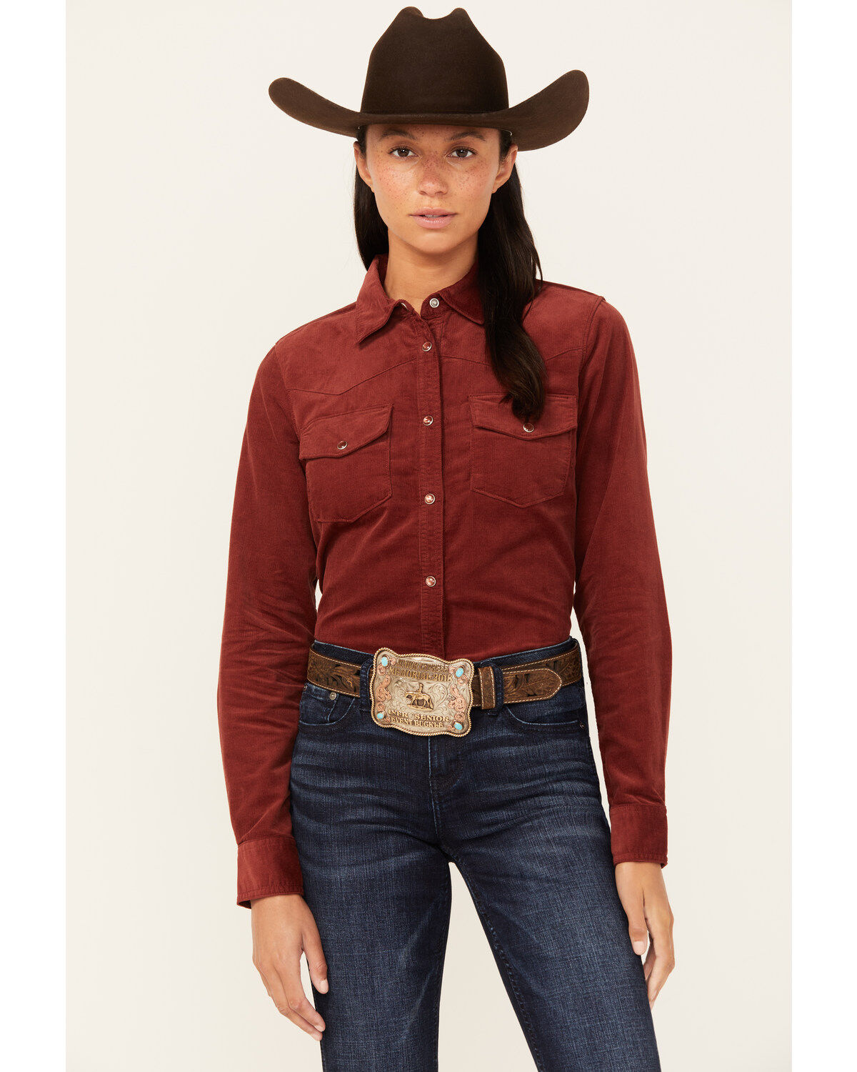 Women's Shyanne Maplewood Long Sleeve Pearl Snap Corduroy Shirt