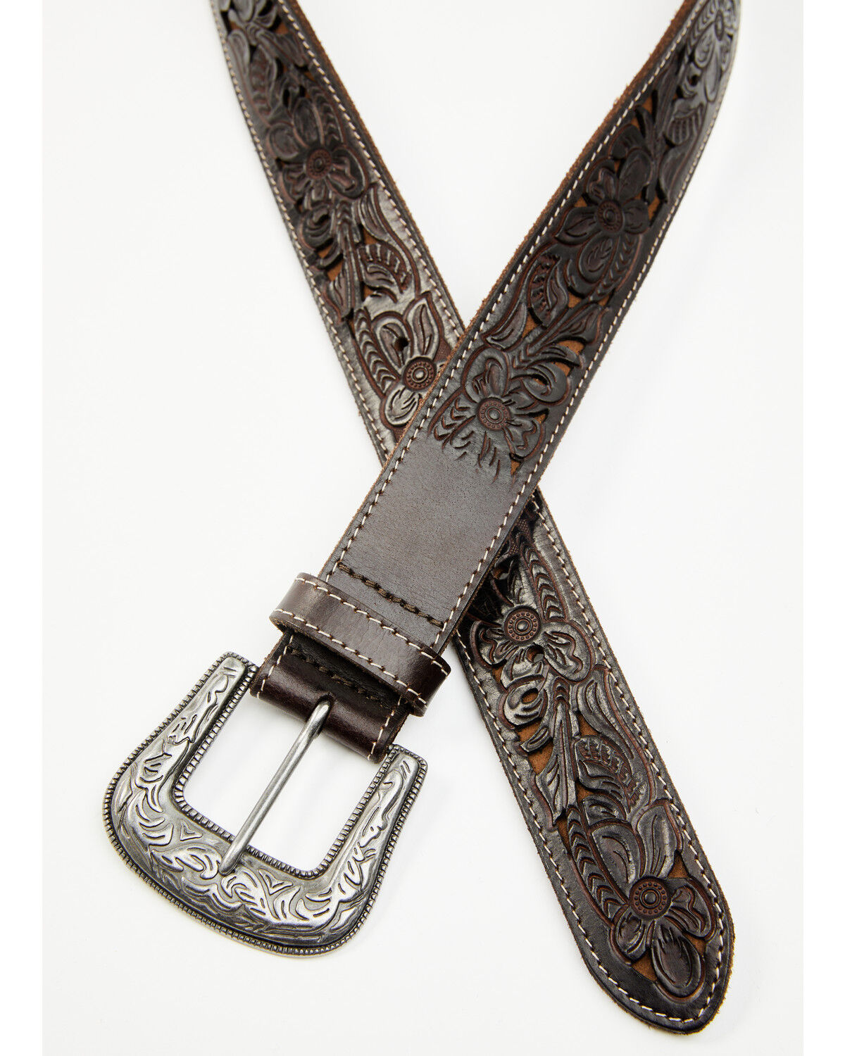 Men's Cody James Cyrus Floral Tooled Leather Belt
