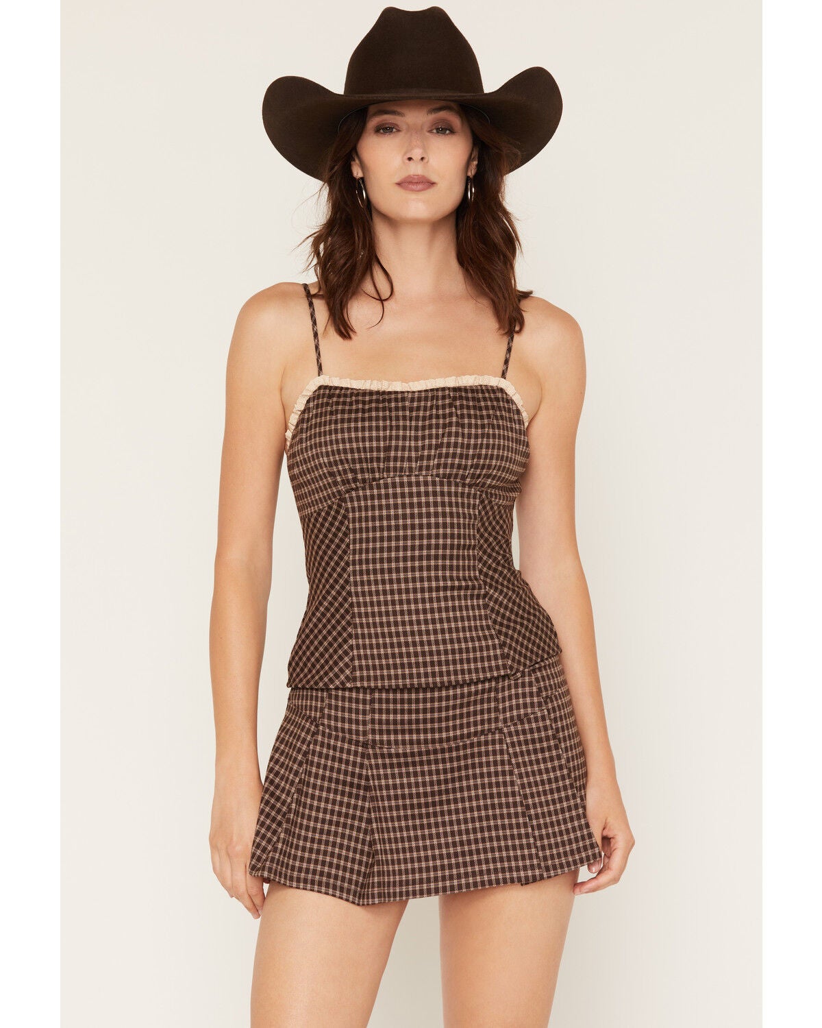 Women's Cleo + Wolf Plaid Print Tank Top