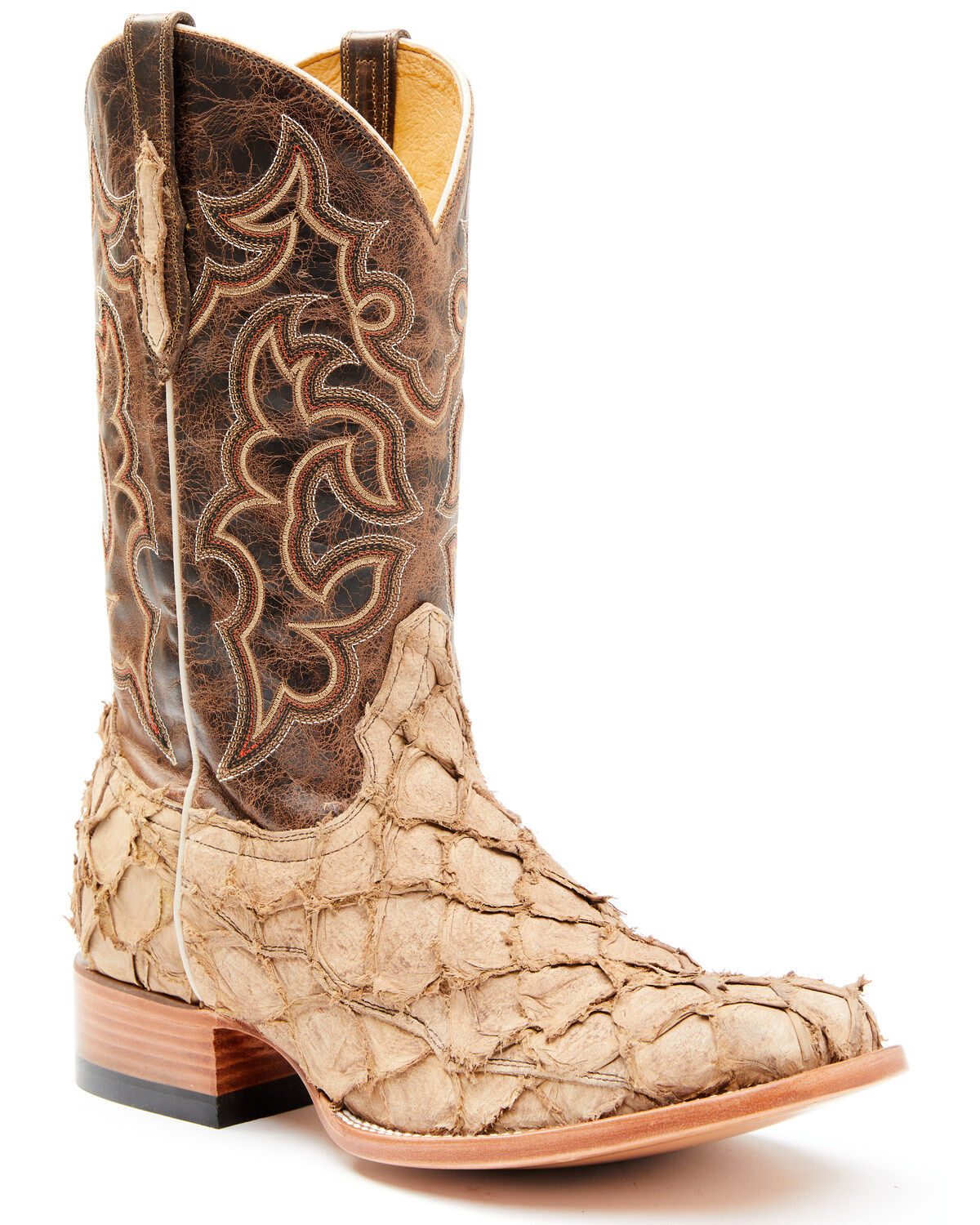 Men's Cody James Exotic Pirarucu Western Boots - Broad Square Toe