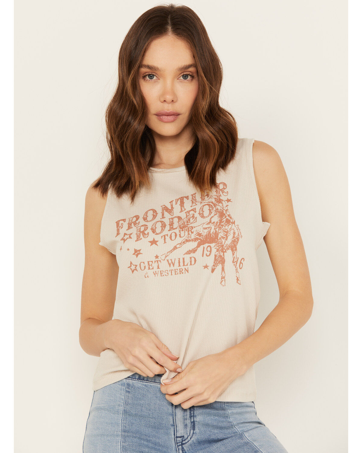 Women's Panhandle Rib Knit Graphic Sleeveless Tank