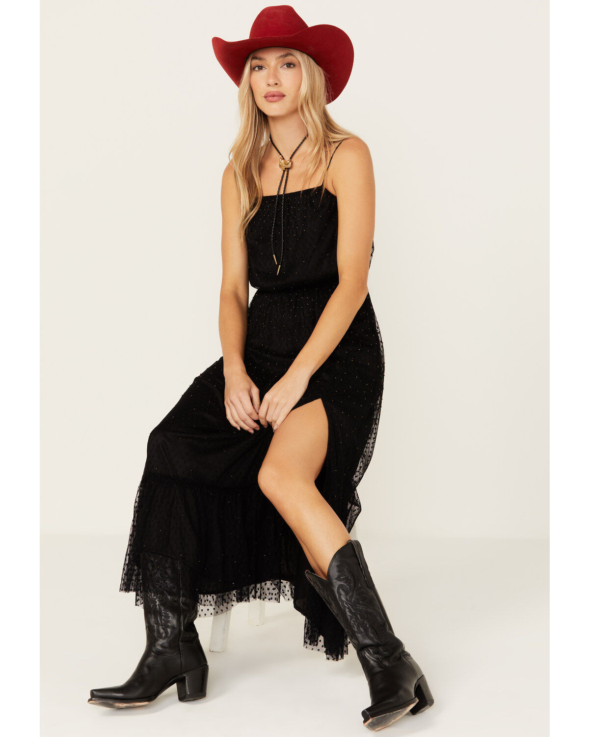 Women's Shyanne Chiffon Mesh Midi Dress