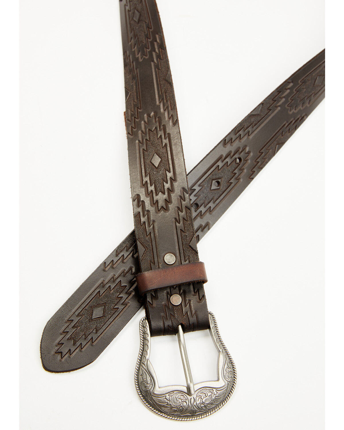 Men's RANK 45 Slade Southwestern Embossed Leather Belt