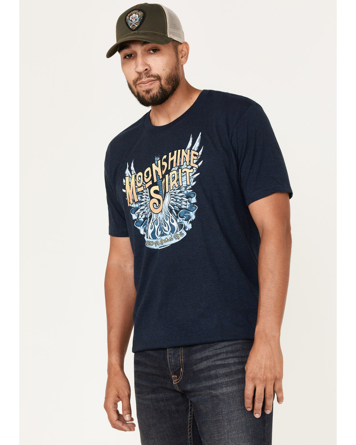 Men's Moonshine Spirit Wing Guitar Graphic Short Sleeve T-Shirt