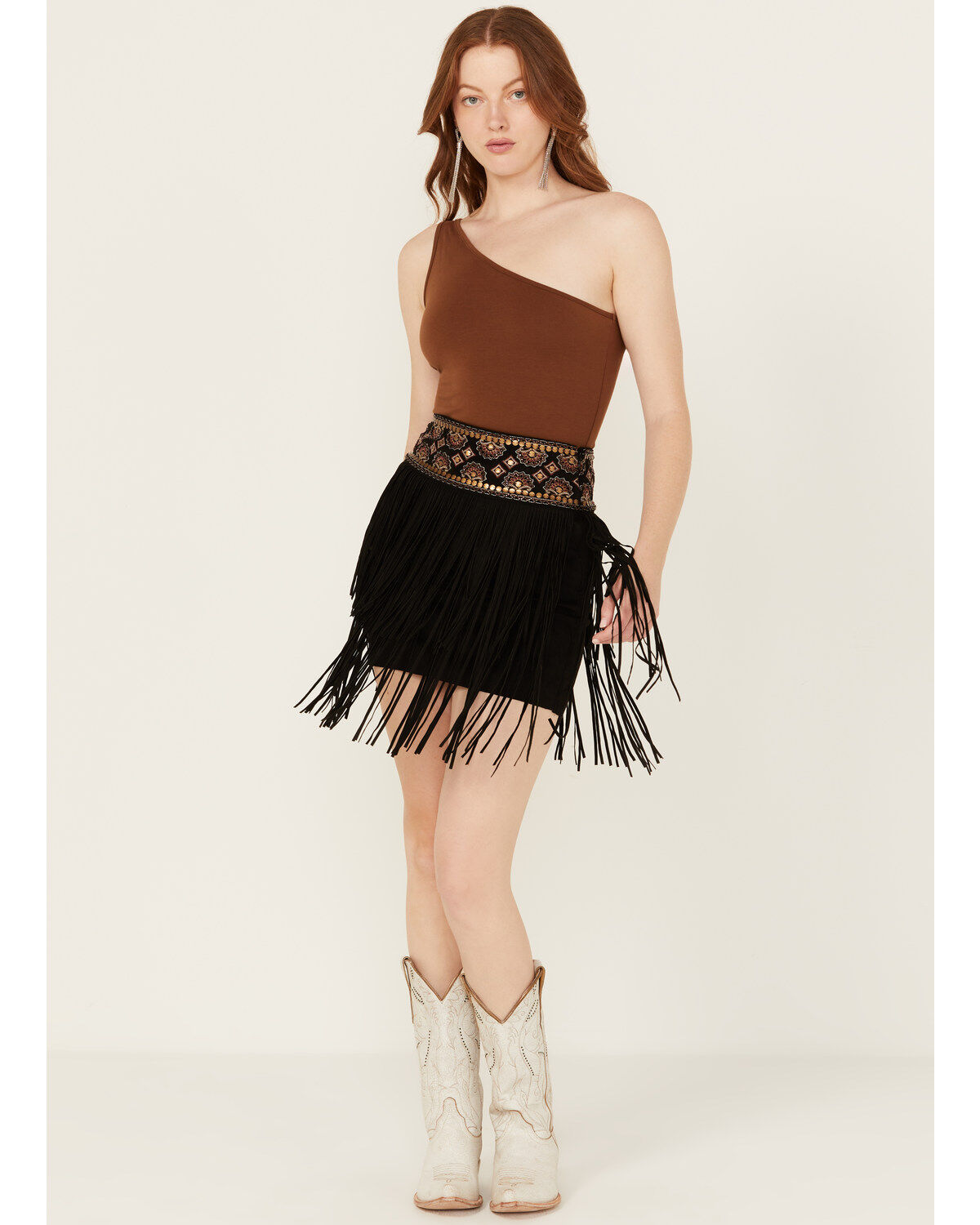 Women's Shyanne Decorated Waist Fringe Skirt
