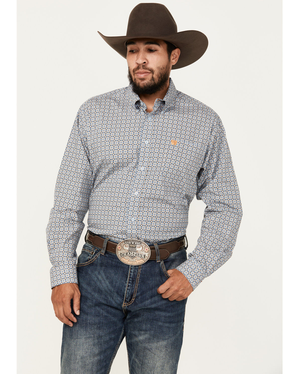 Men's Cinch Medallion Print Long Sleeve Button-Down Western Shirt