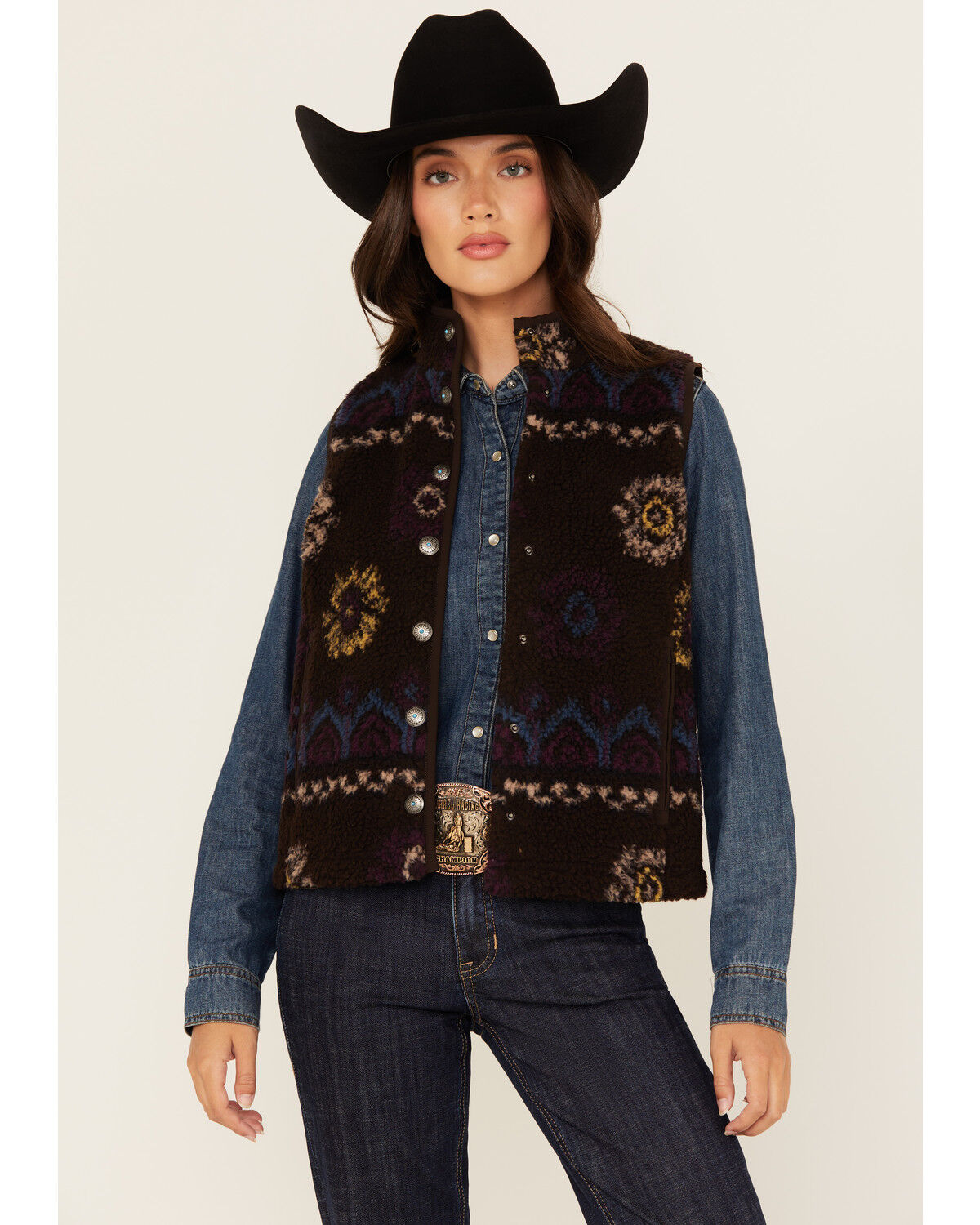 Women's Shyanne Printed Sherpa Vest