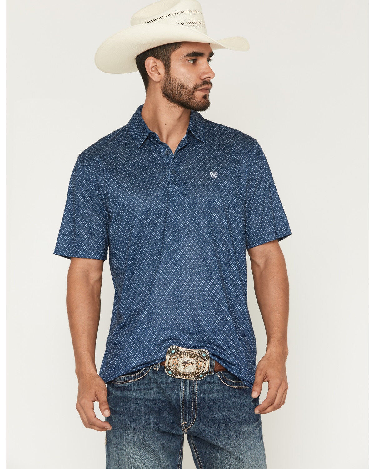 Men's Ariat AriatTEK Medallion Print Short Sleeve Polo