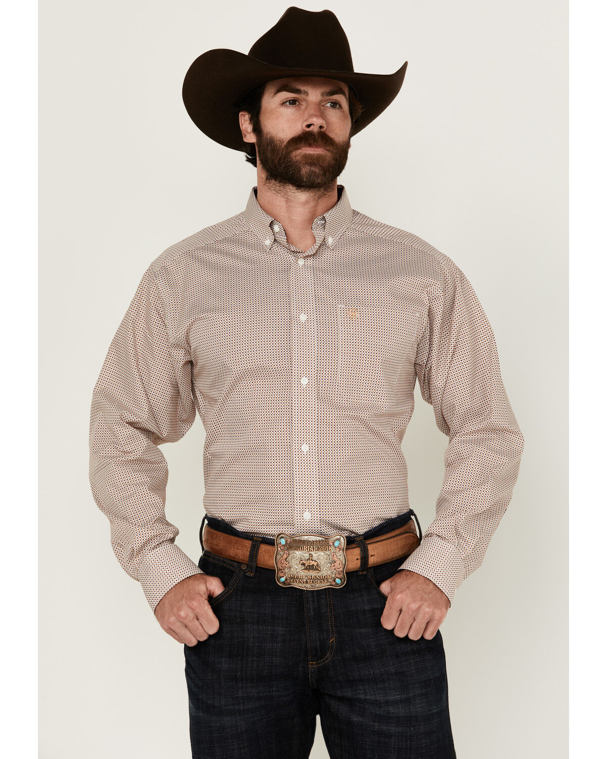 Men's Ariat Ike Geo Print Long Sleeve Button-Down Western Shirt