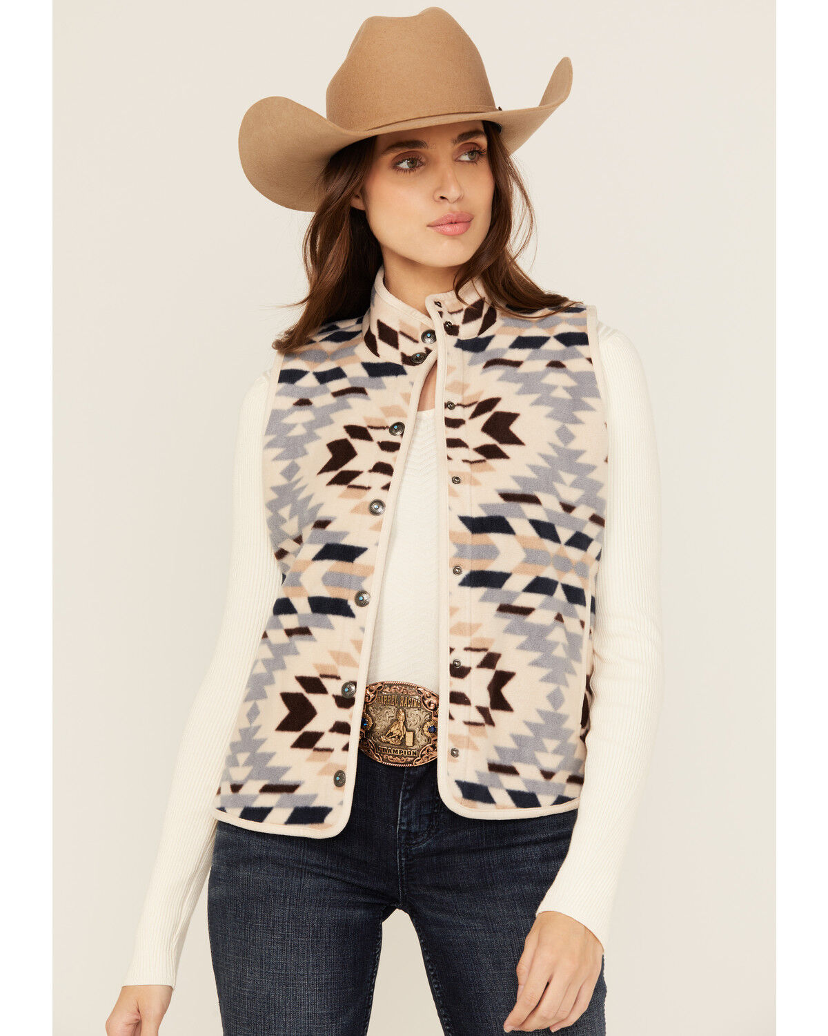 Women's Shyanne Southwestern Print Polar Fleece Vest