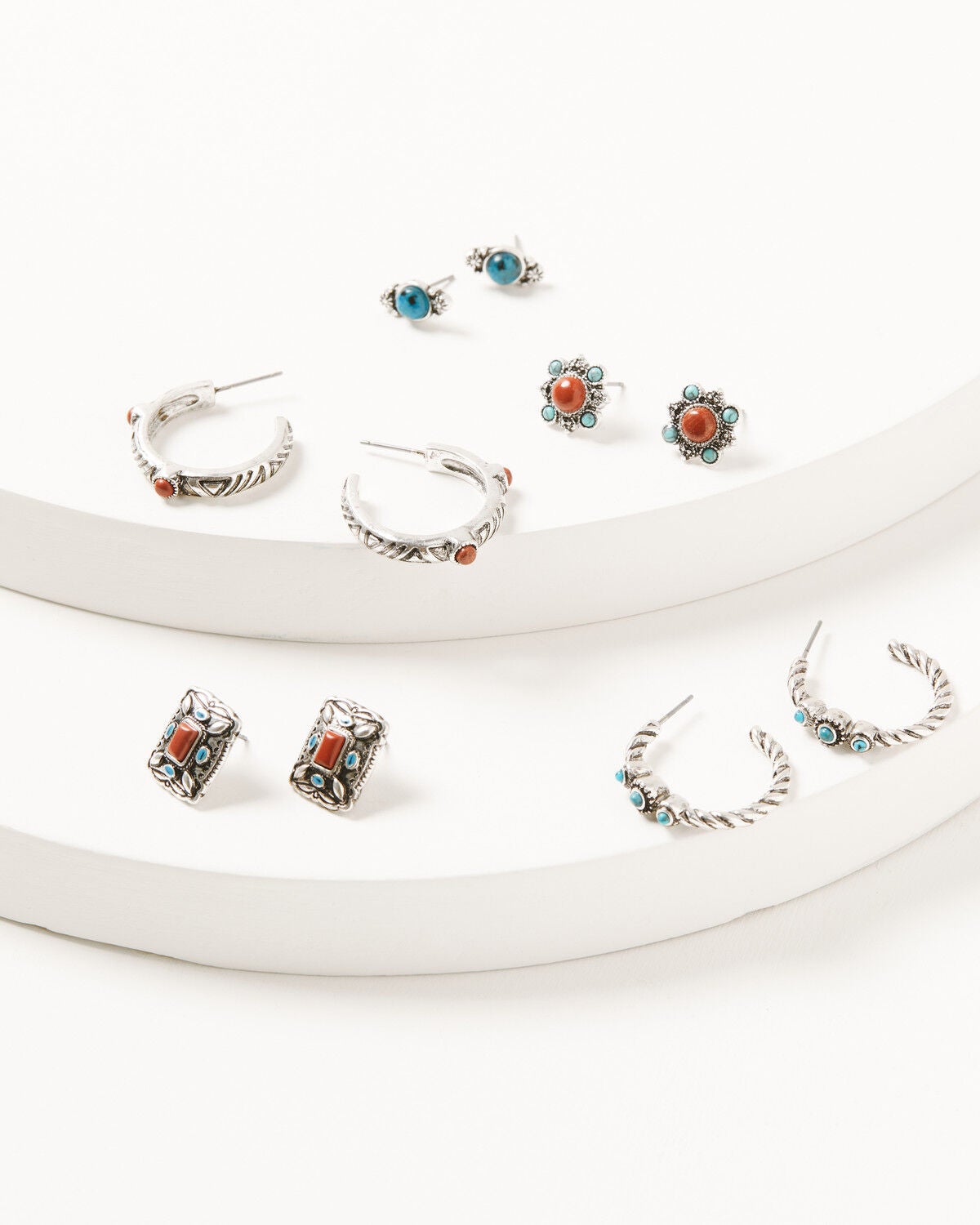 Women's Shyanne American Heritage Concho Hoop Earring Set - 5 Piece