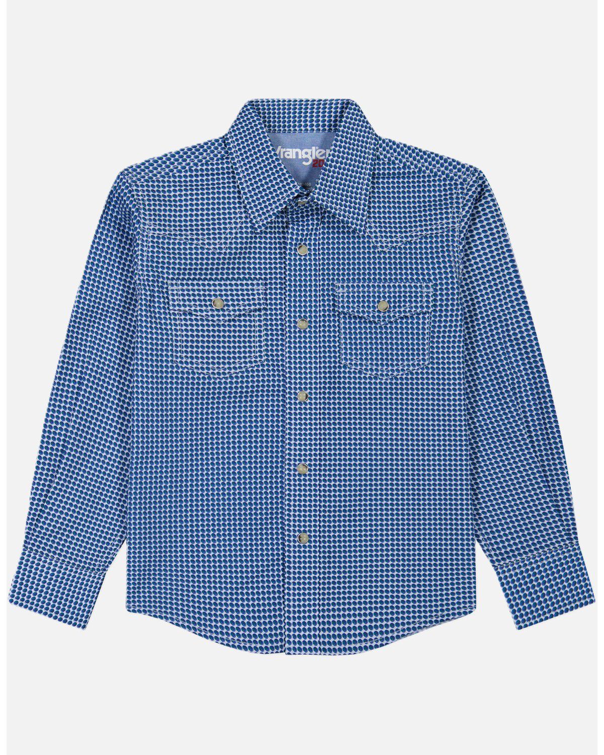 Boys' Wrangler 20X Geo Print Long Sleeve Snap Stretch Western Shirt