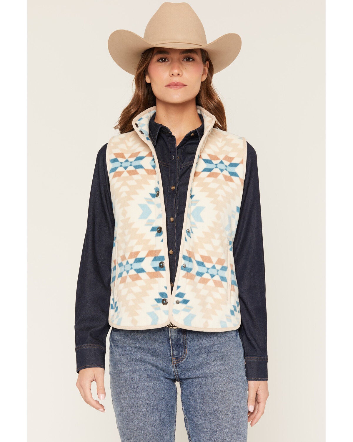 Women's Shyanne Southwestern Print Polar Fleece Vest