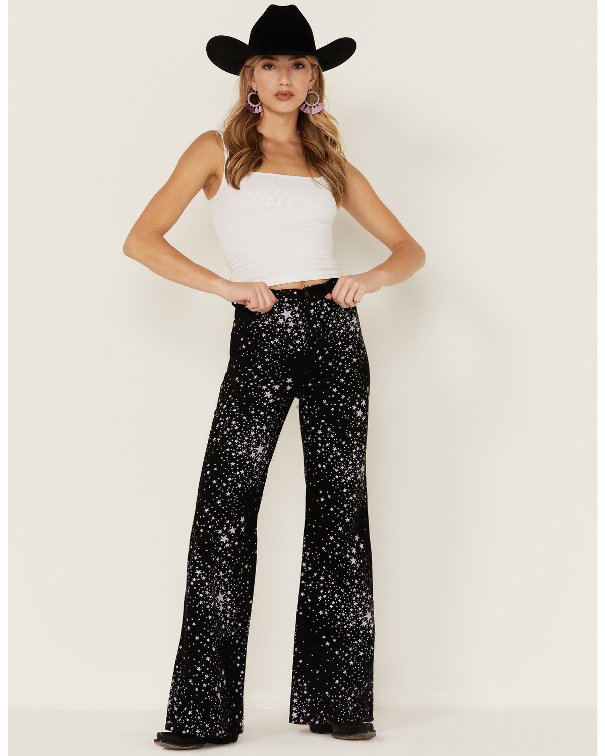 Women's Wrangler Star Struck Black High Rise Flare Jeans