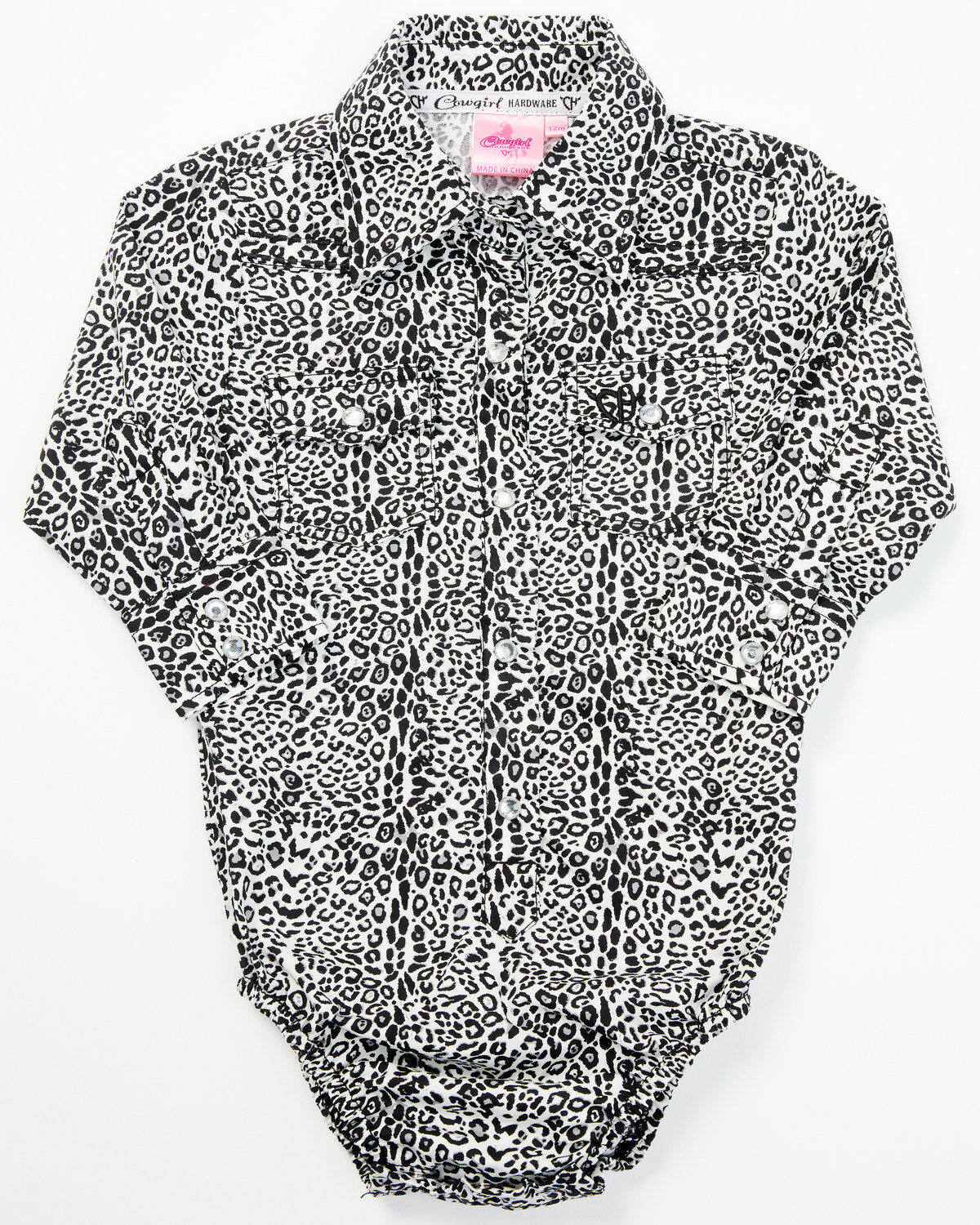 Girls' Cowgirl Hardware Infant Leopard Print Long Sleeve Snap Onesie