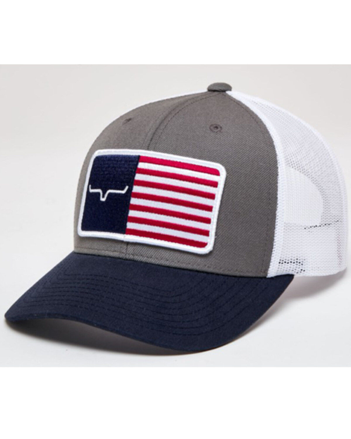 Men's Kimes Ranch American Flag Logo Patch Mesh Back Trucker Cap