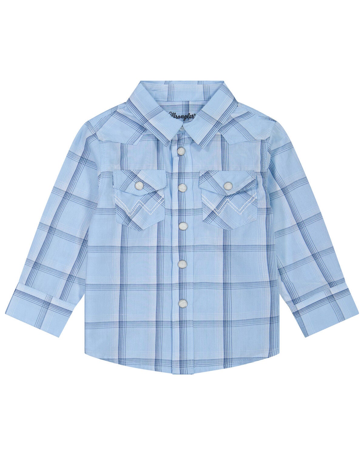 Boys' Wrangler Toddler Plaid Print Long Sleeve Snap Western Shirt