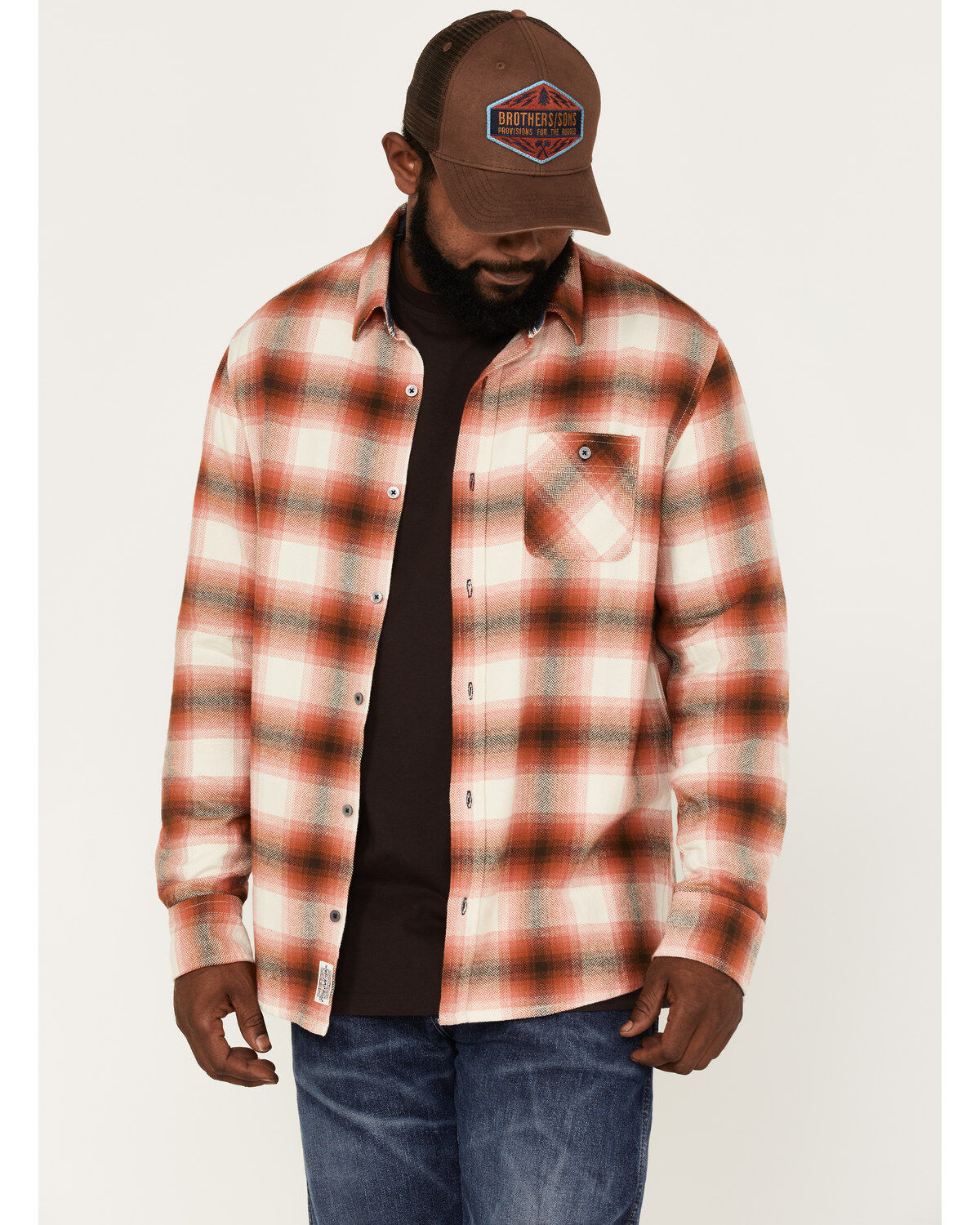 Men's Flag & Anthem Sanders Large Plaid Long Sleeve Button Down Flanne