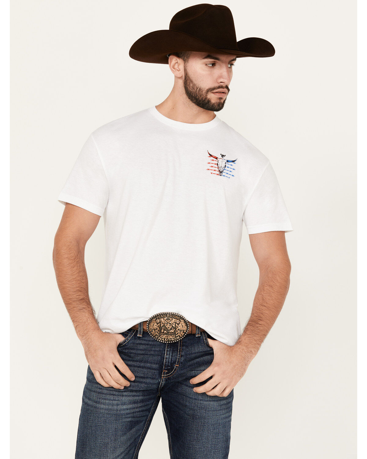 Men's Cowboy Hardware Boot Barn Exclusive Live Free Short Sleeve Graph