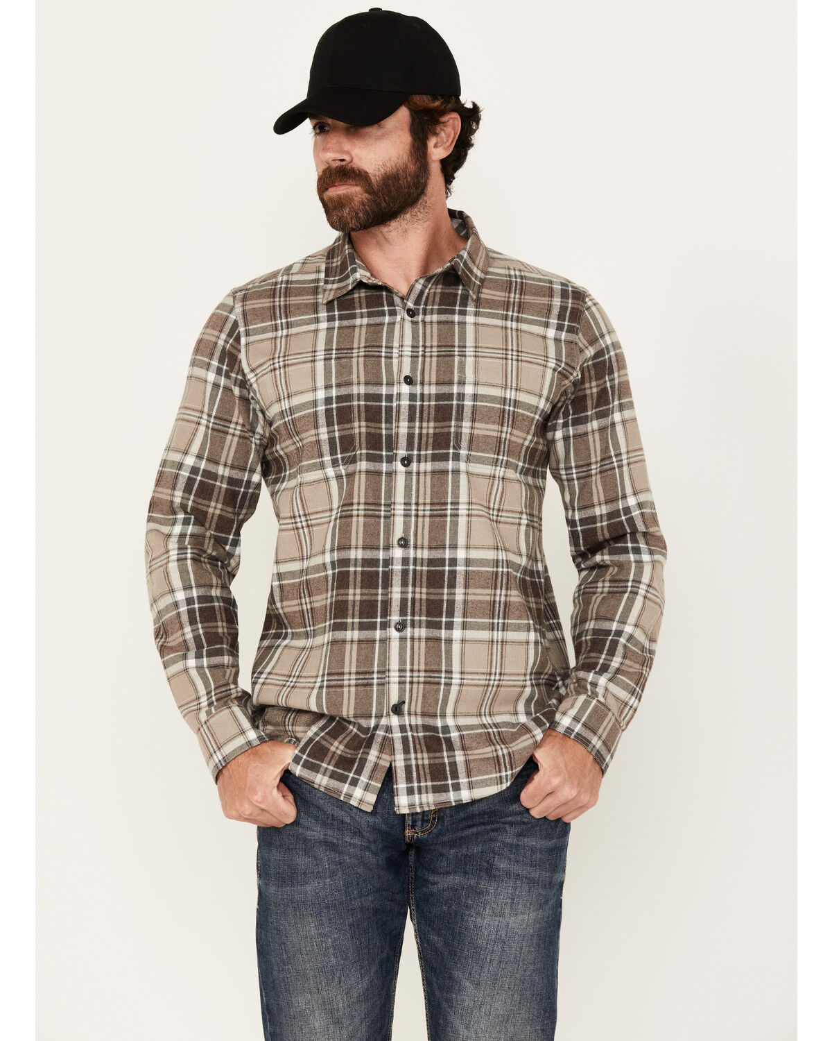 Men's Brothers and Sons Marrow Plaid Print Long Sleeve Button-Down Wes