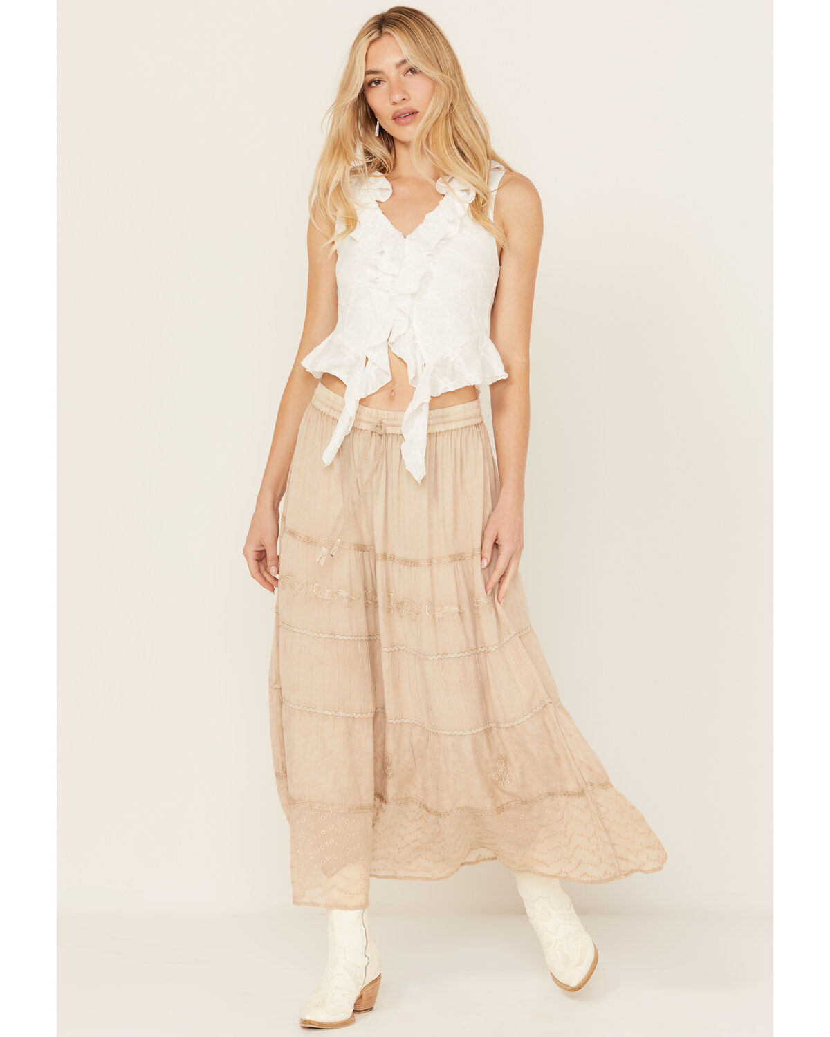 Women's Gunit Tiered Midi Skirt