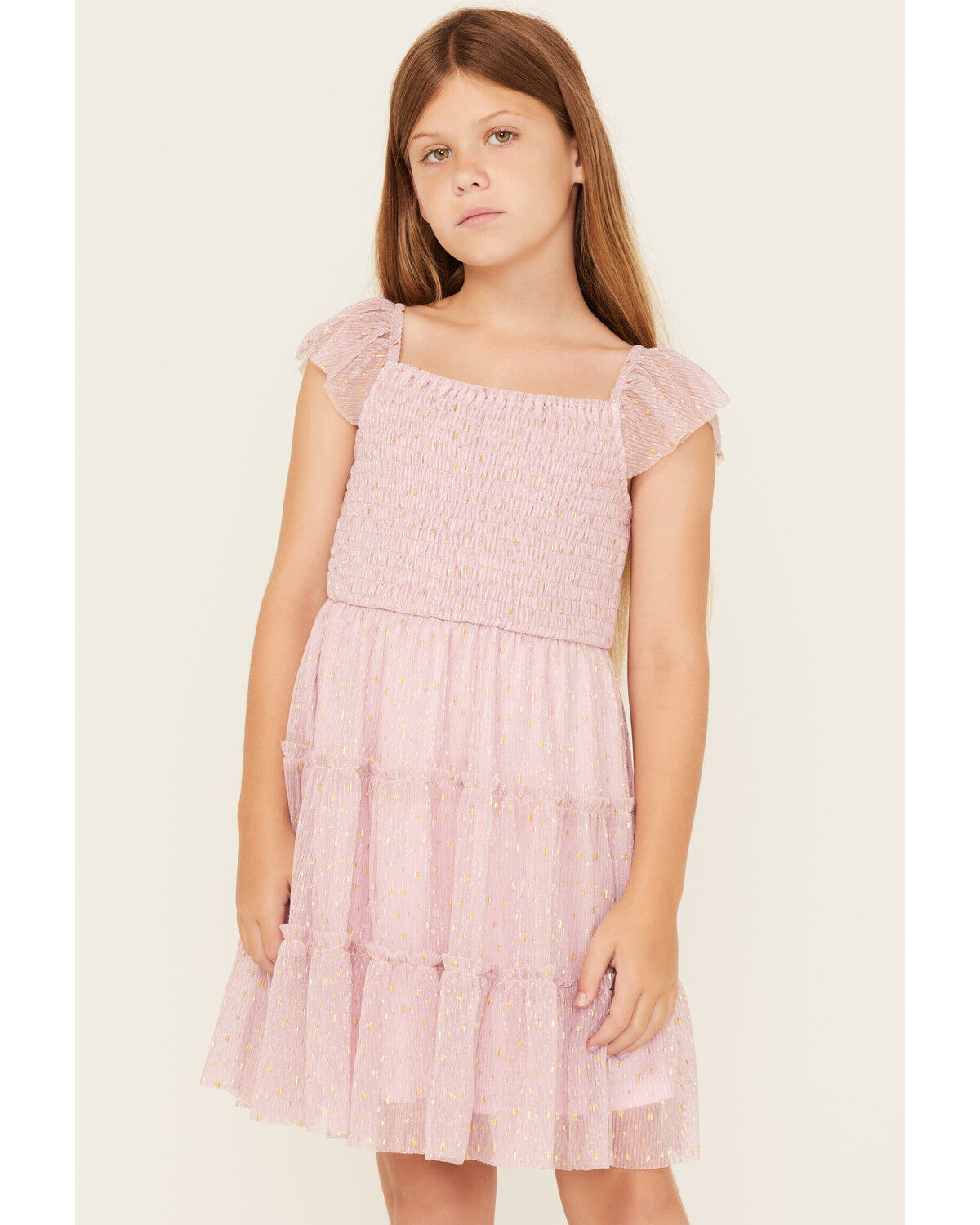 Girls' Sugar California Star Print Smocked Dress