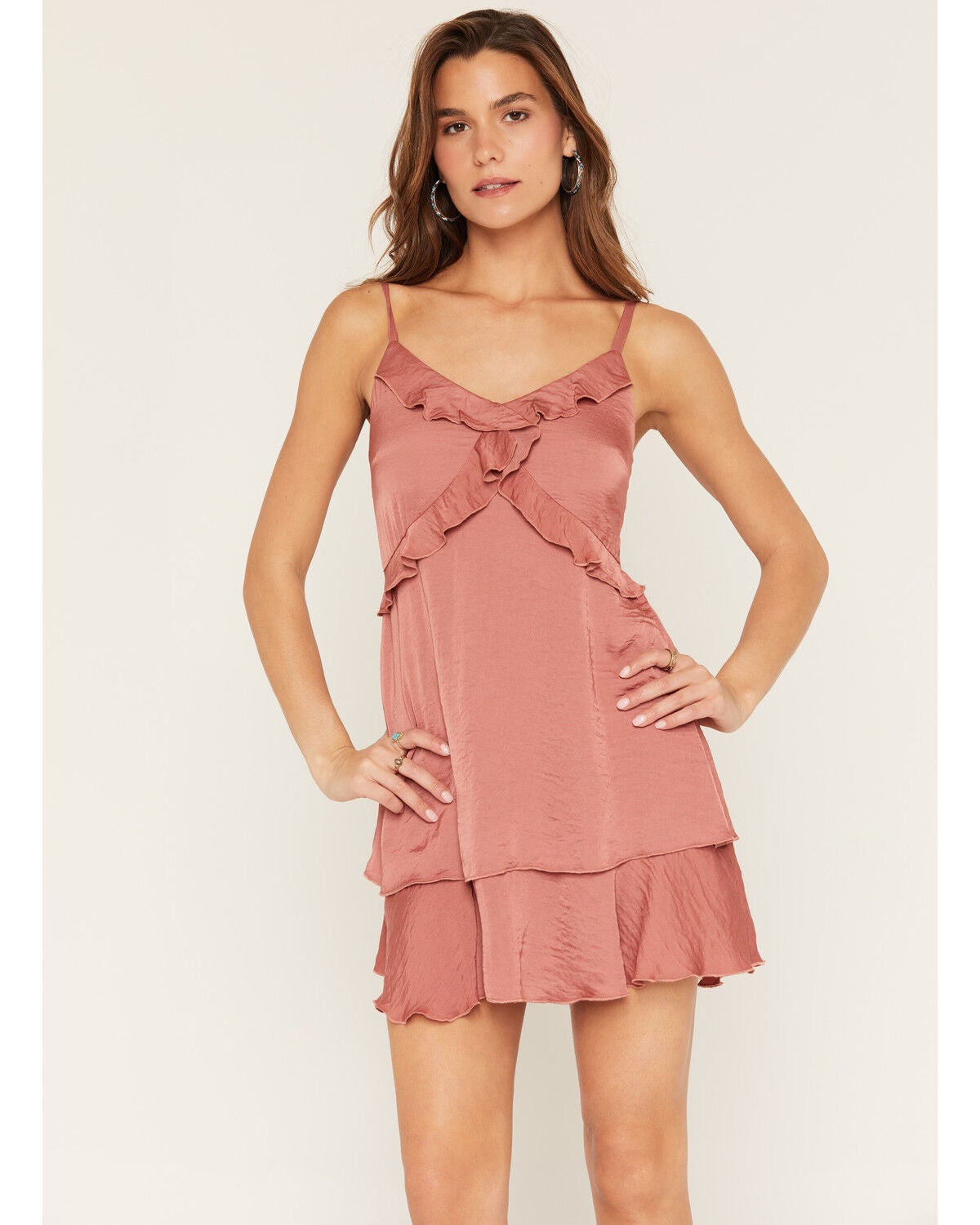 Women's Shyanne Maren Ruffle Trim Sleeveless Mini Dress