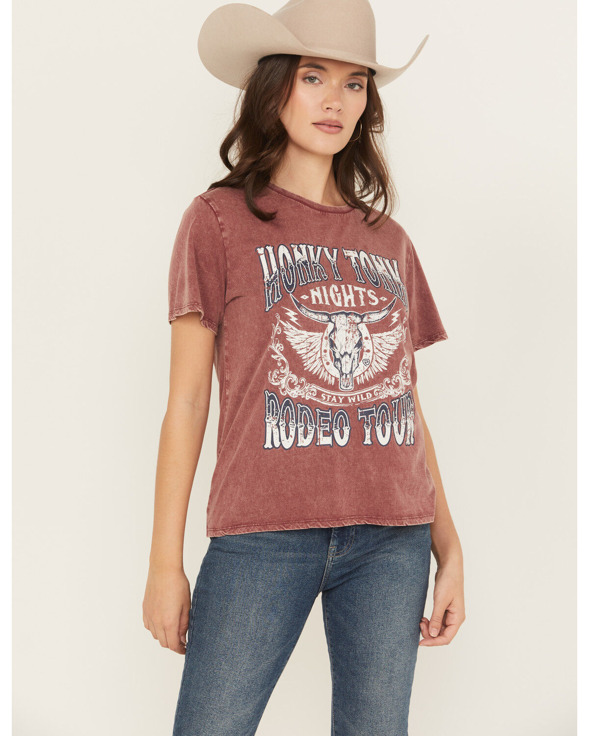 Women's Rock & Roll Denim Honky Tonk Short Sleeve Graphic Tee