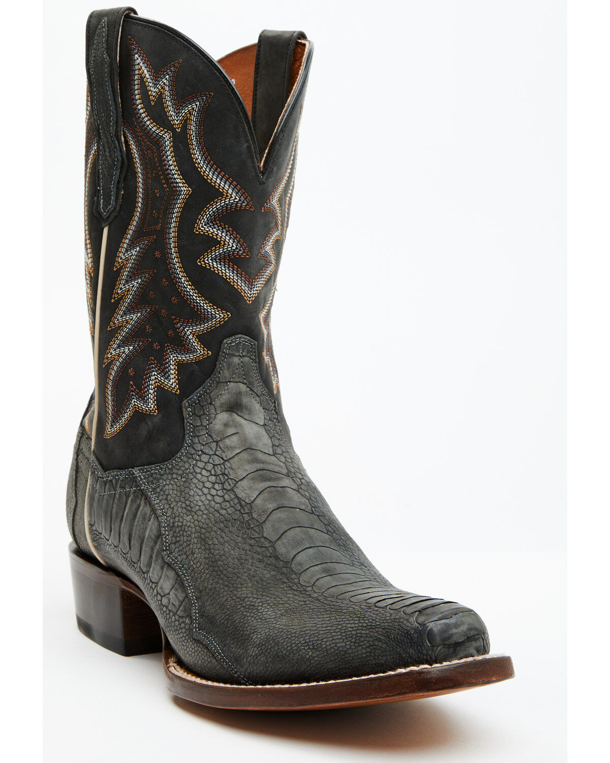 Men's Dan Post 11" Exotic Ostrich Leg Western Boots - Square Toe