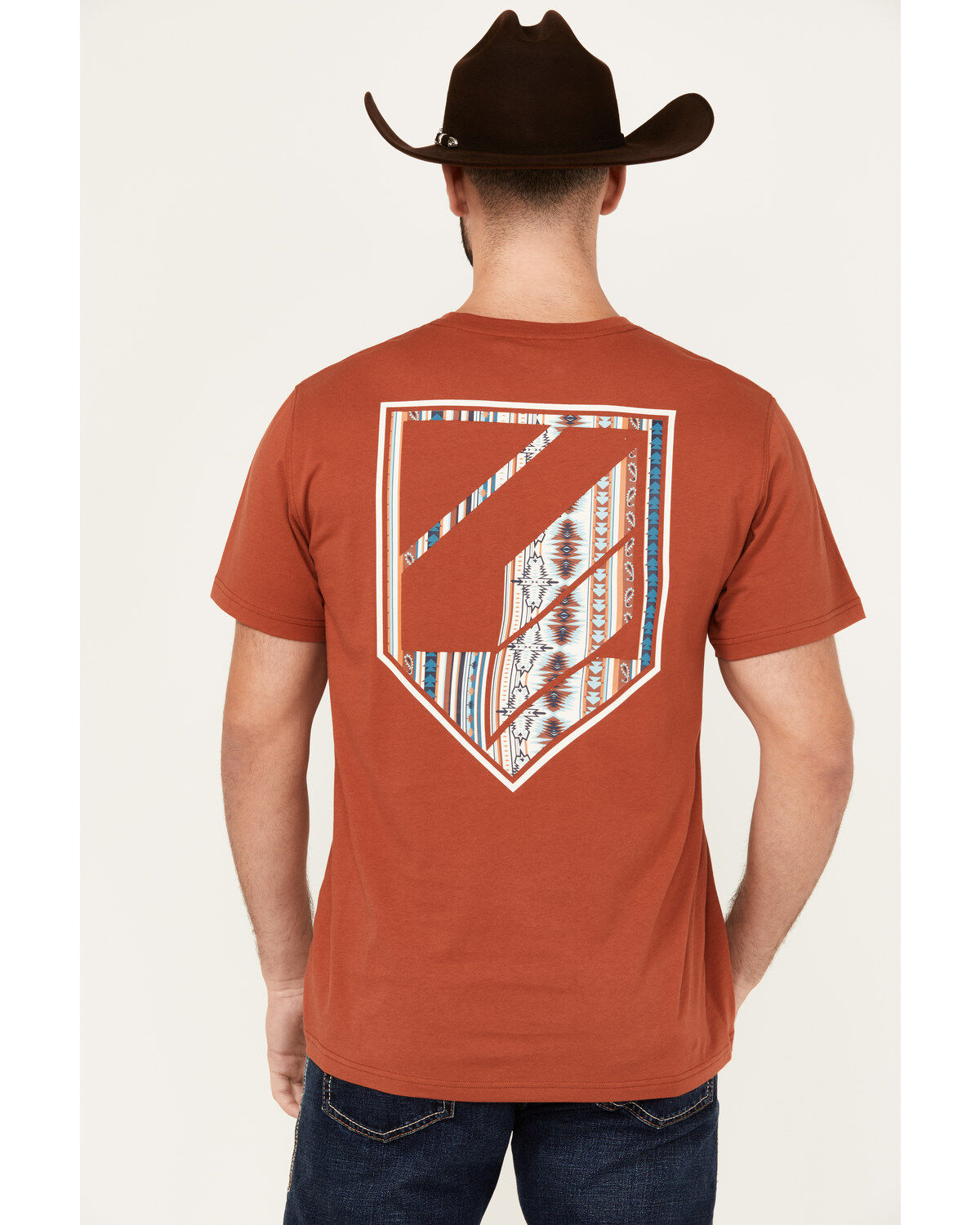 Men's RANK 45 Southwestern Logo Shield Short Sleeve Graphic T-Shirt
