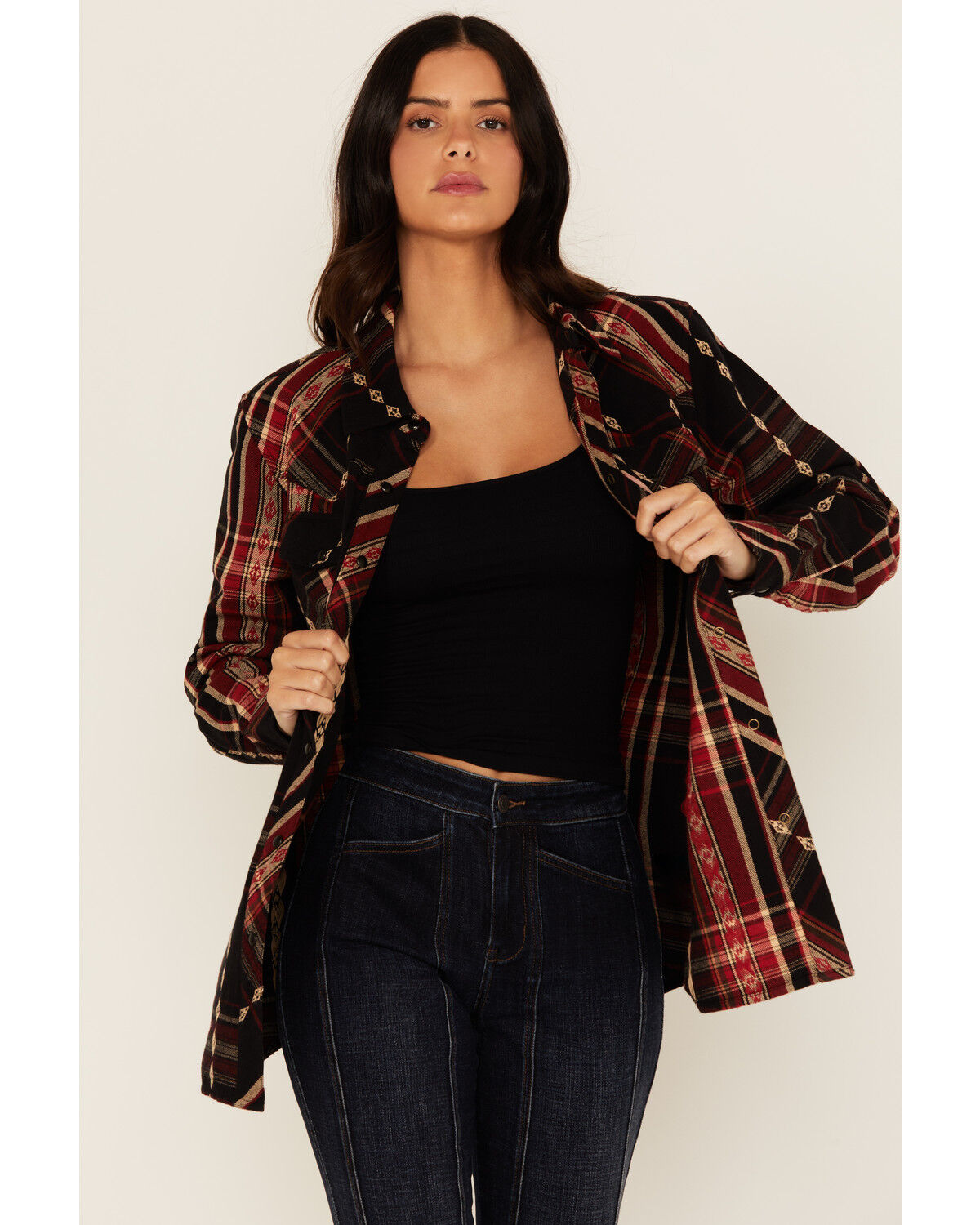 Women's Idyllwind Glenmond Dobby Plaid Print Long Sleeve Snap Flannel