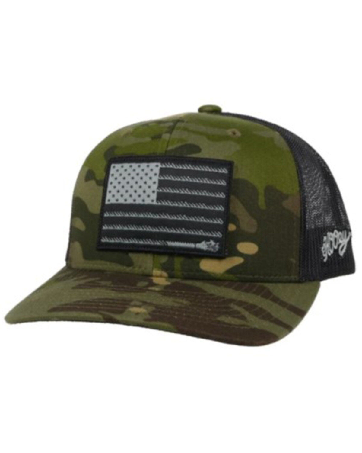 Men's Hooey Camo Flag Patch Trucker Cap